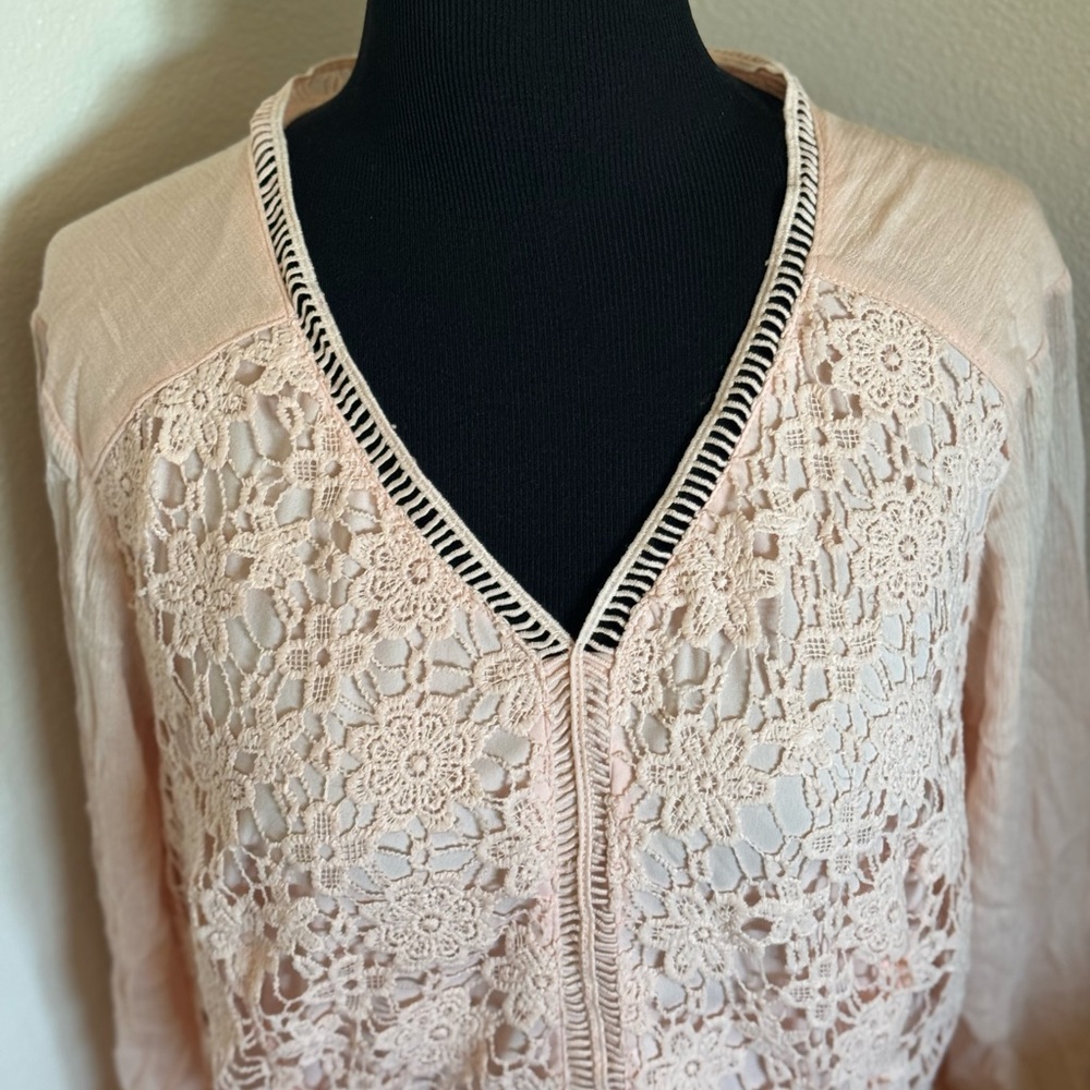 2 FOR $25 EST 1945 Cato First Bloom Dress Bell Sleeve Elegant Peach Pink 14 NEW - Picture 2 of 12